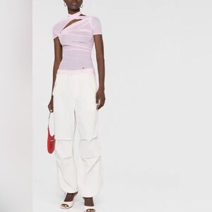 NWOT COPERNI Asymmetric Draped Mesh Top